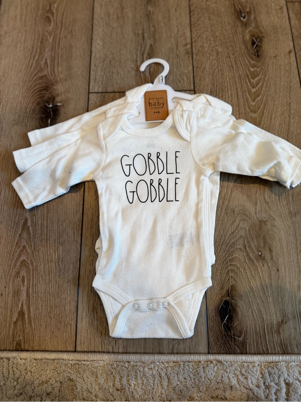 Gerber White Baby One-Piece Bodysuit with "Gobble Gobble" Print